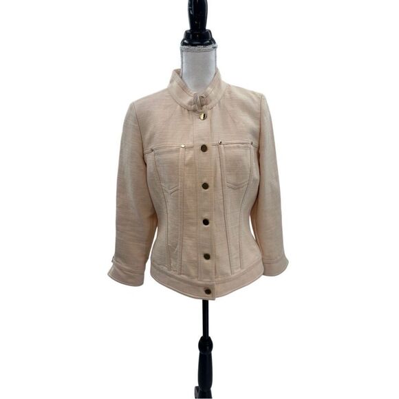 Etcetera Textured Cream Fitted Jacket – Size 8 - Picture 3 of 10